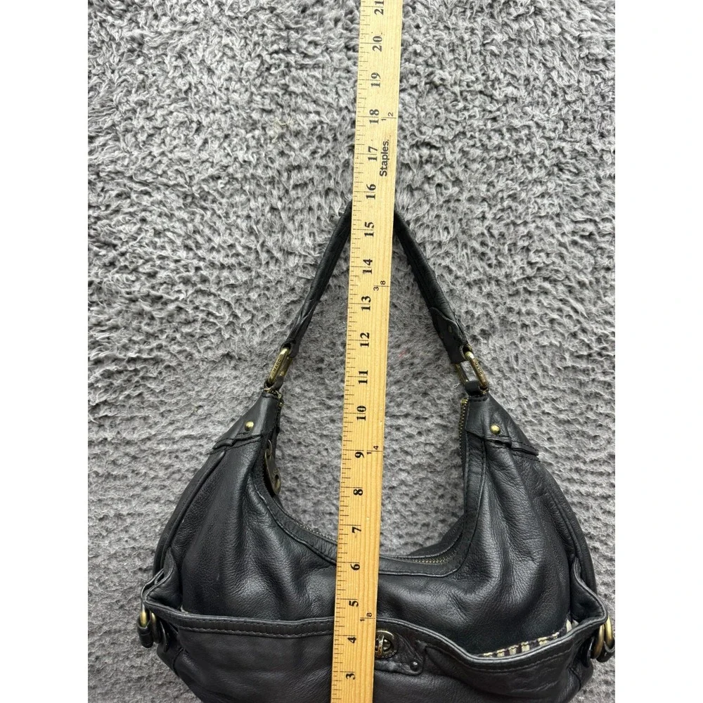 Marc Jacobs Authentic Womens Leather Turn Lock Hobo Shoulder Bag Black 13.5 x 6